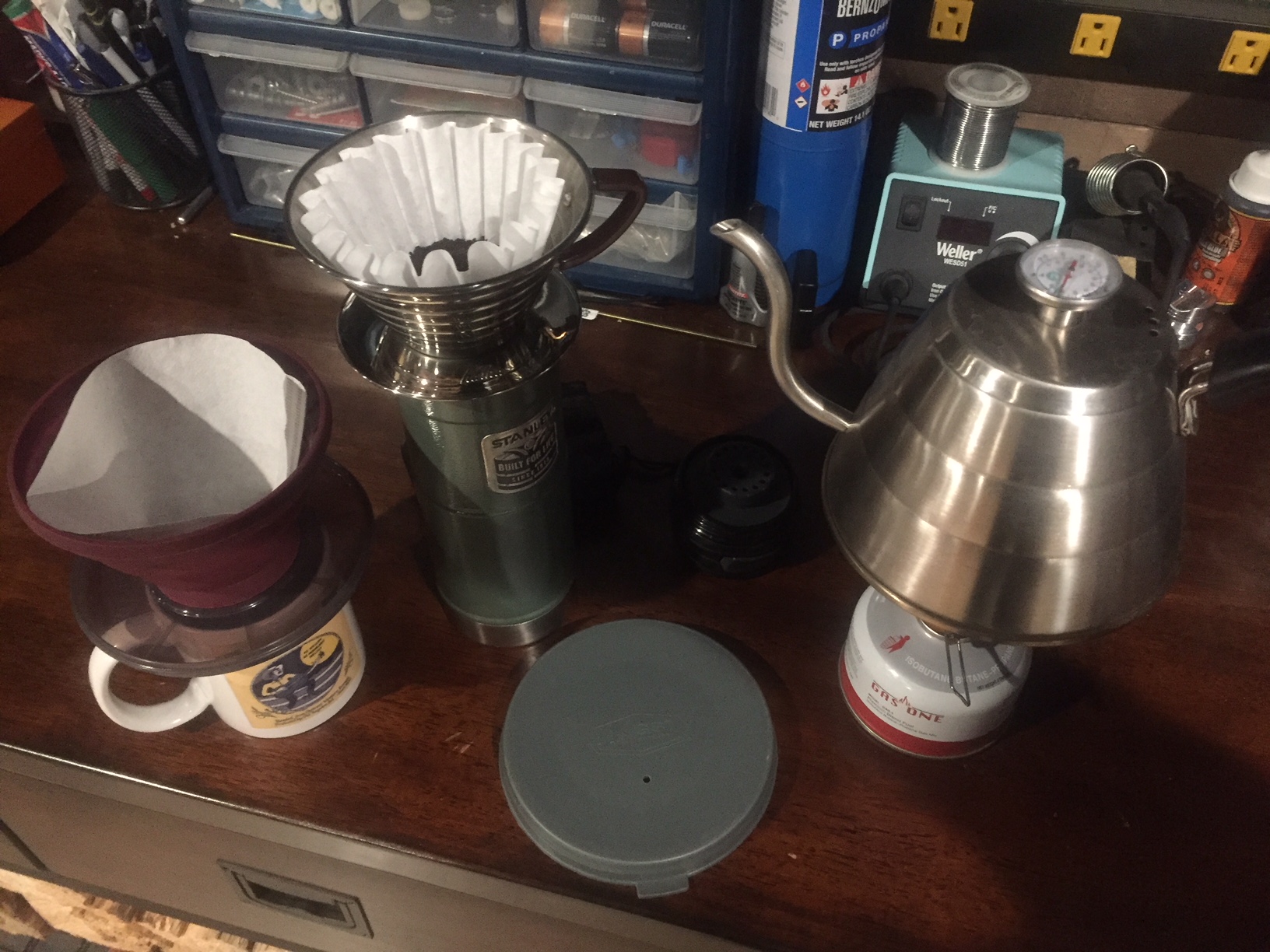 making coffee in the shack.JPG