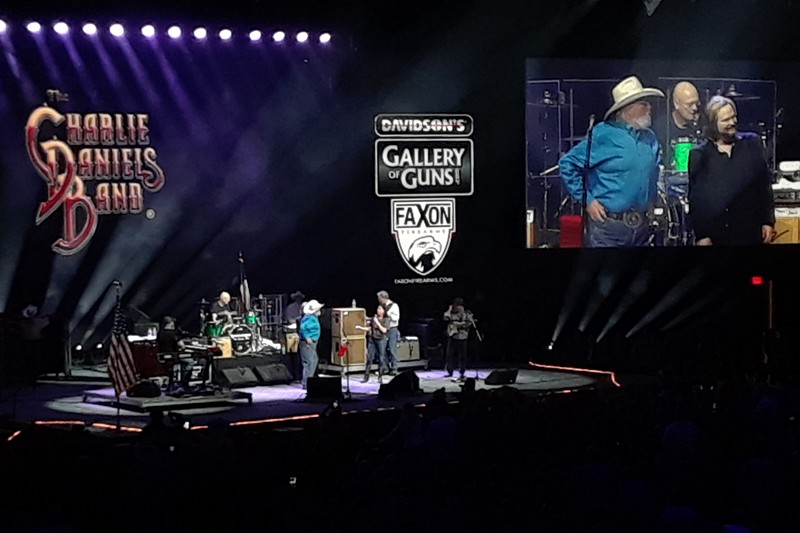 Long time supporter Charlie Daniels and self-admitted 40 year life member Travis Tritt.