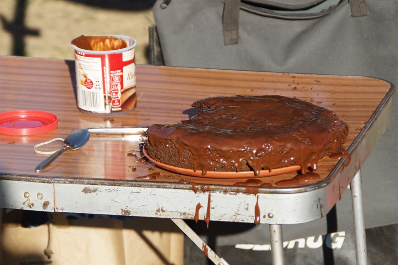 Triple chocolate cake care of Tom!