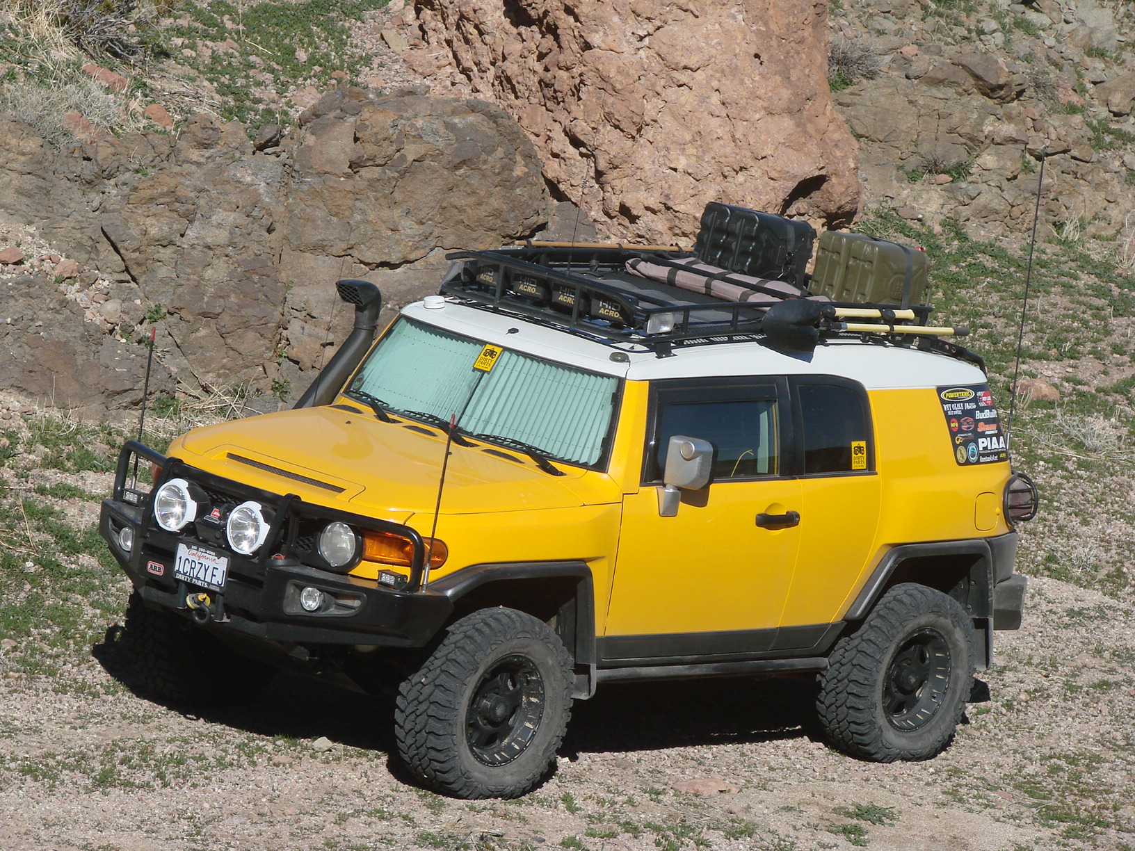 Parked for lunch on a backroad in Calico, CA