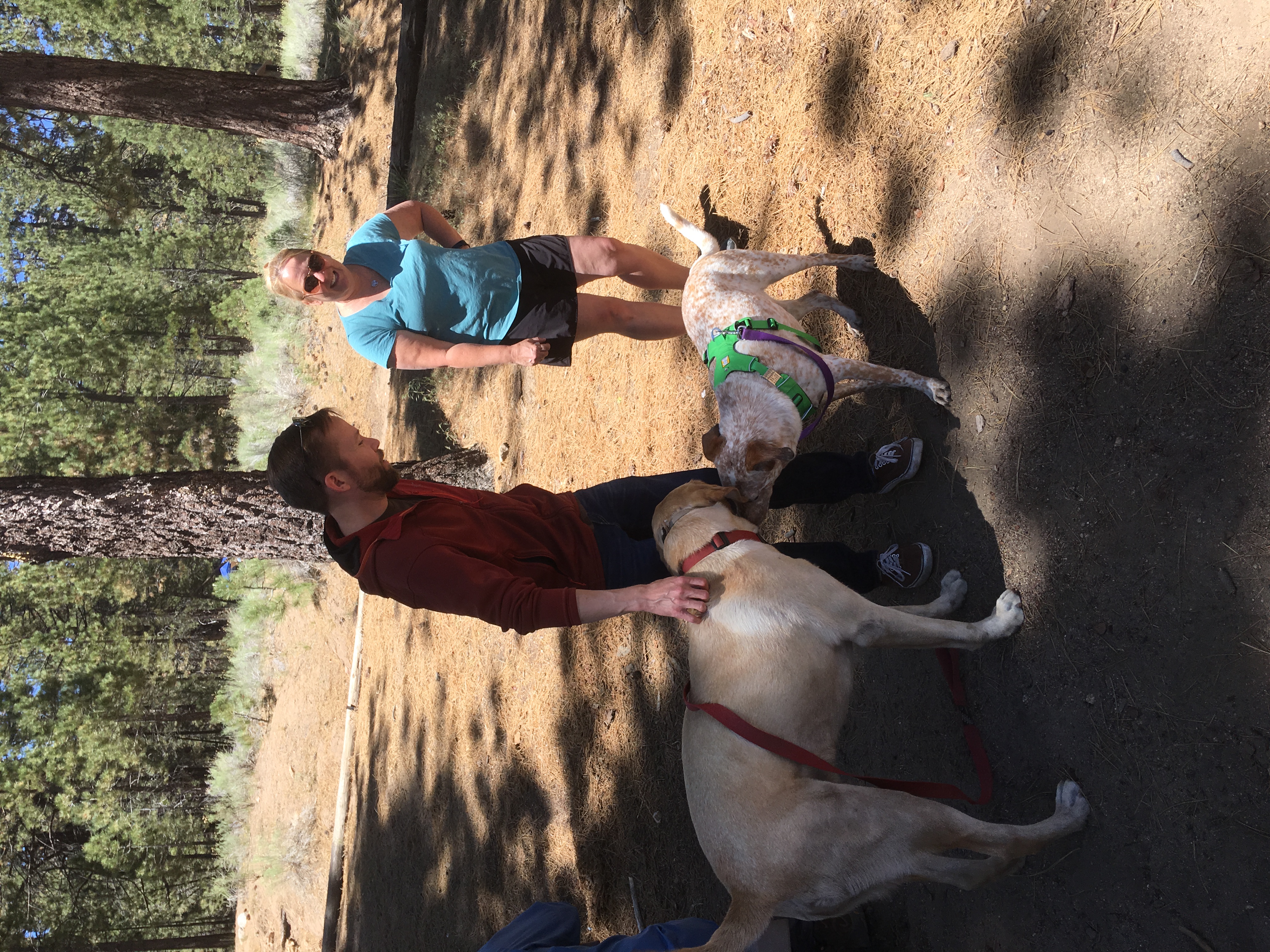 John and Verena with the dogs CJ and I believe Sierra.