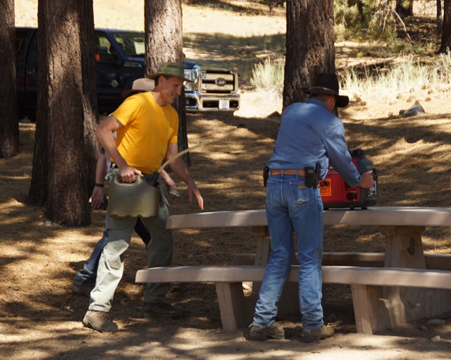 Fueling up the outstanding Honda generator.