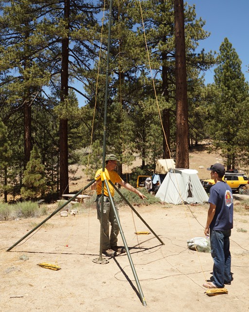 A great military field antenna mast set for FD operations.