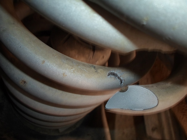 Broken coil spring