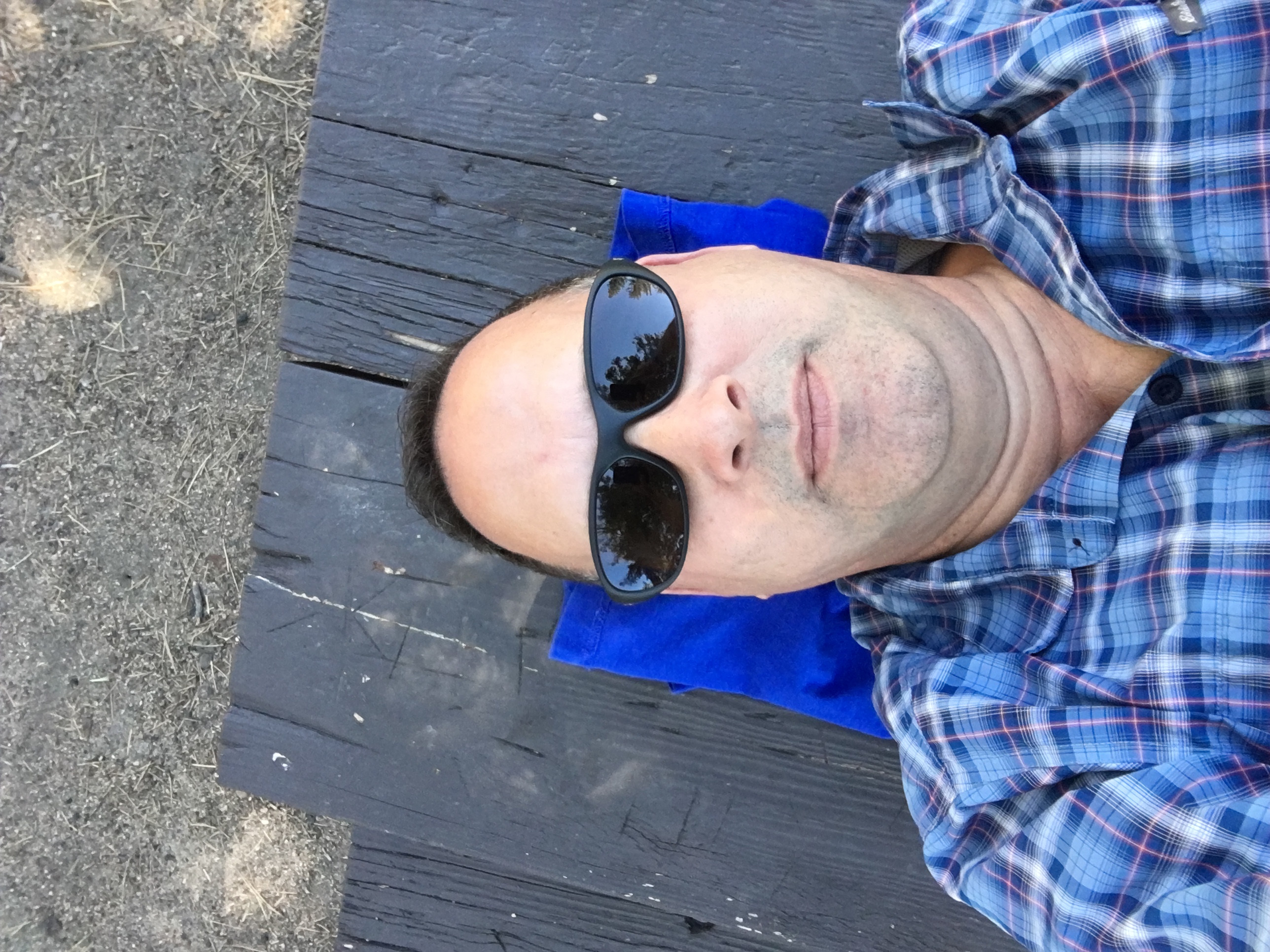 I had some time to my self when I arrived. I spent it laying on a picnic bench, under a large pine tree, listening to the wind. This place is amazing. Then Dave shows up in his Hummer and I think he started practicing his three point turns.