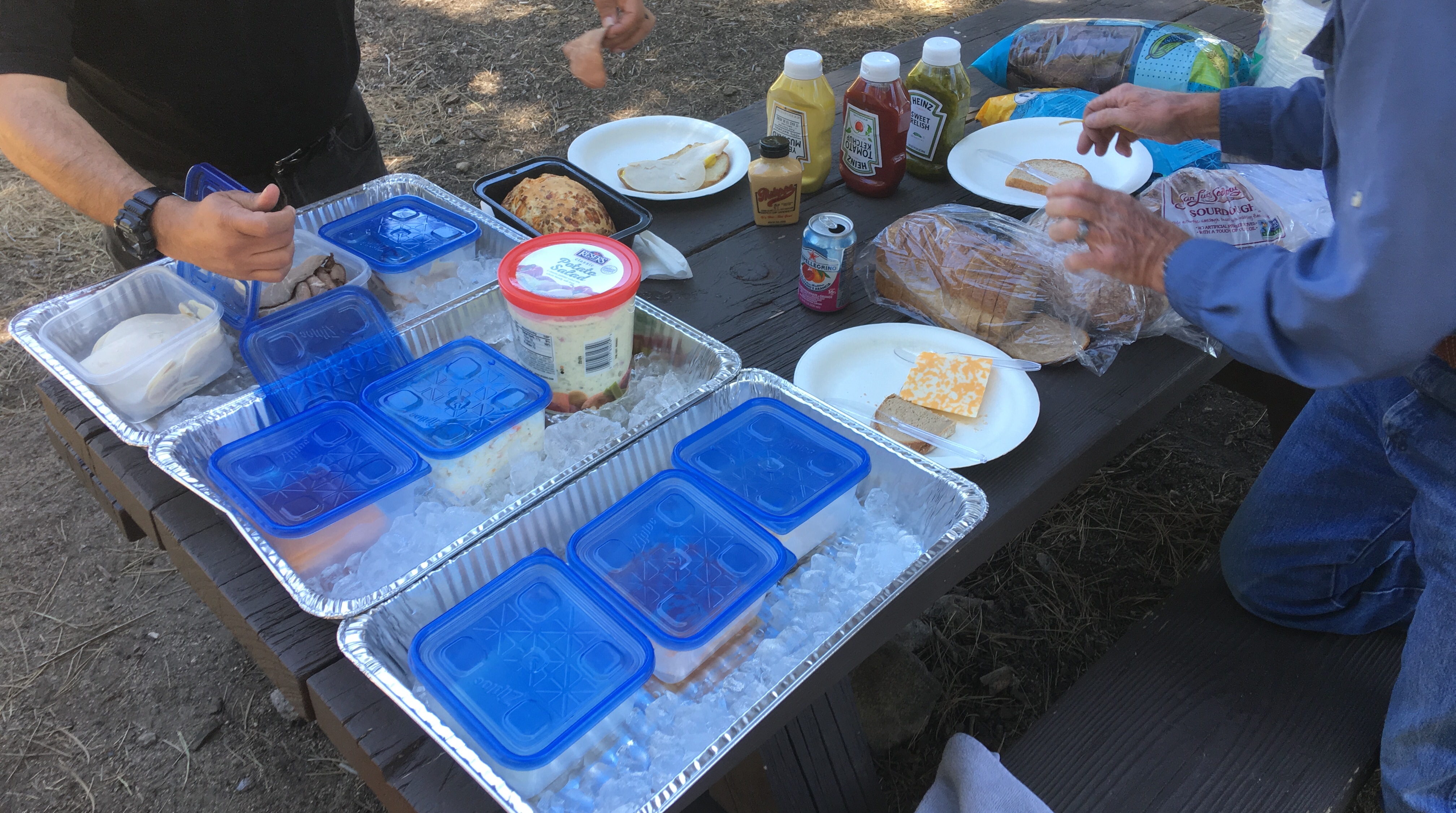 Lunches were provided by Jeff and Brenda(not pictured) lettuce wrapped chicken and tuna salad with home grown produce. Bruce baked his own bread on-site in his solar oven and supplied us with great sandwiches.