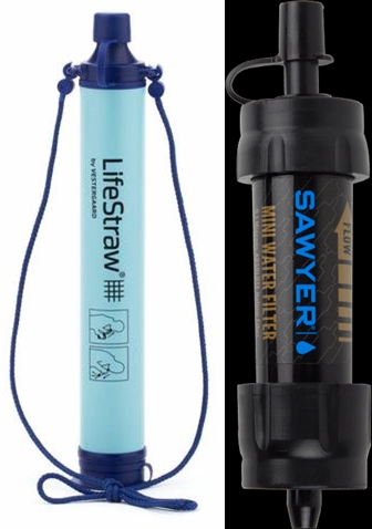 The LifeStraw is about 10&quot; long and the Sawyer about 6&quot; long.  The photo is not proportionally correct.  They both weigh in at 2 ounces but the Sawyer is more compact.