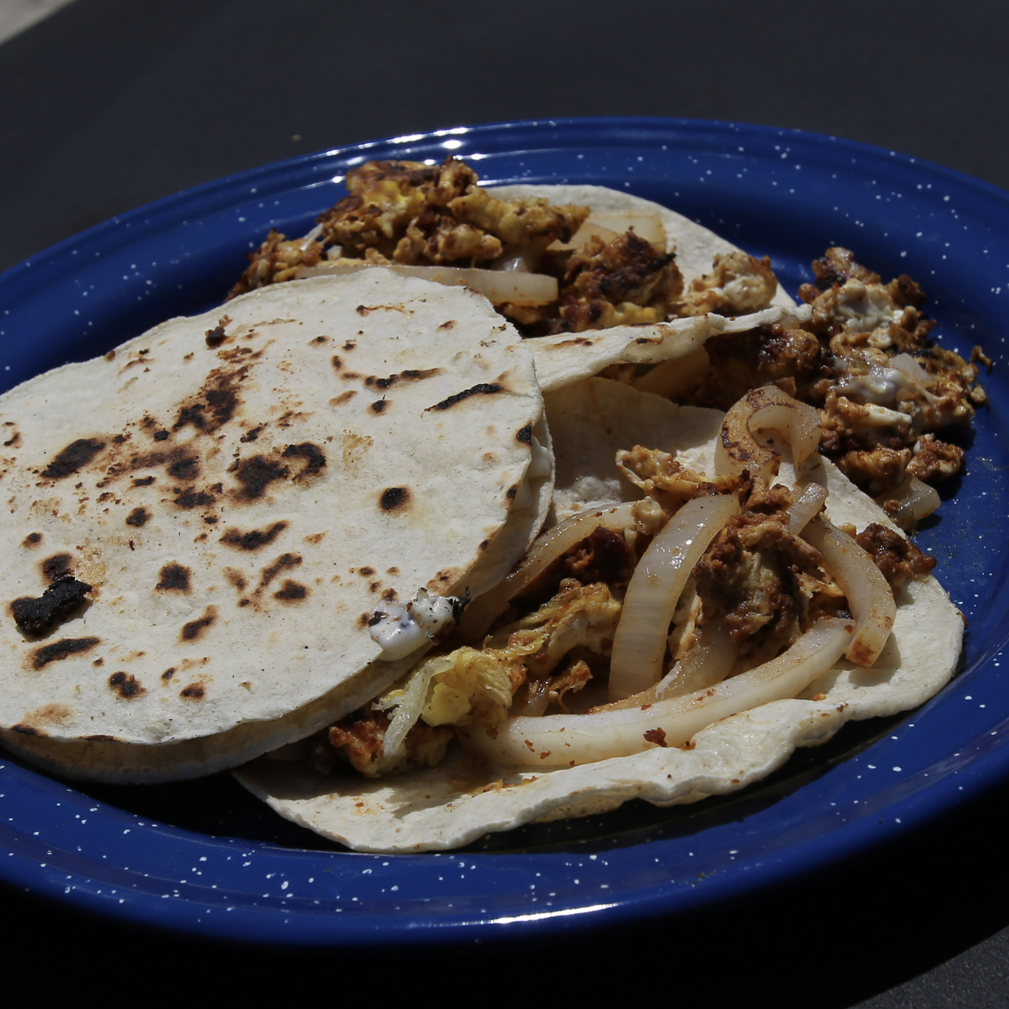 Breakfast Chorizo Tacos and Quesadilla