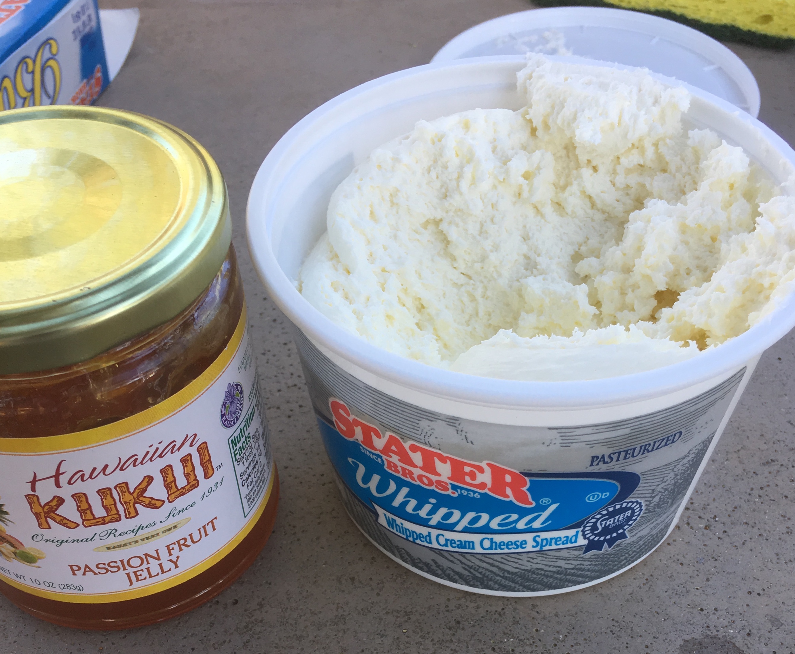 Grands biscuit dough, cream cheese and you favorite jam. Simply stretch out the biscuit, add the cream cheese and jam. Fold over and brush with butter. Cook in a 350 degree oven for about 20 minutes.