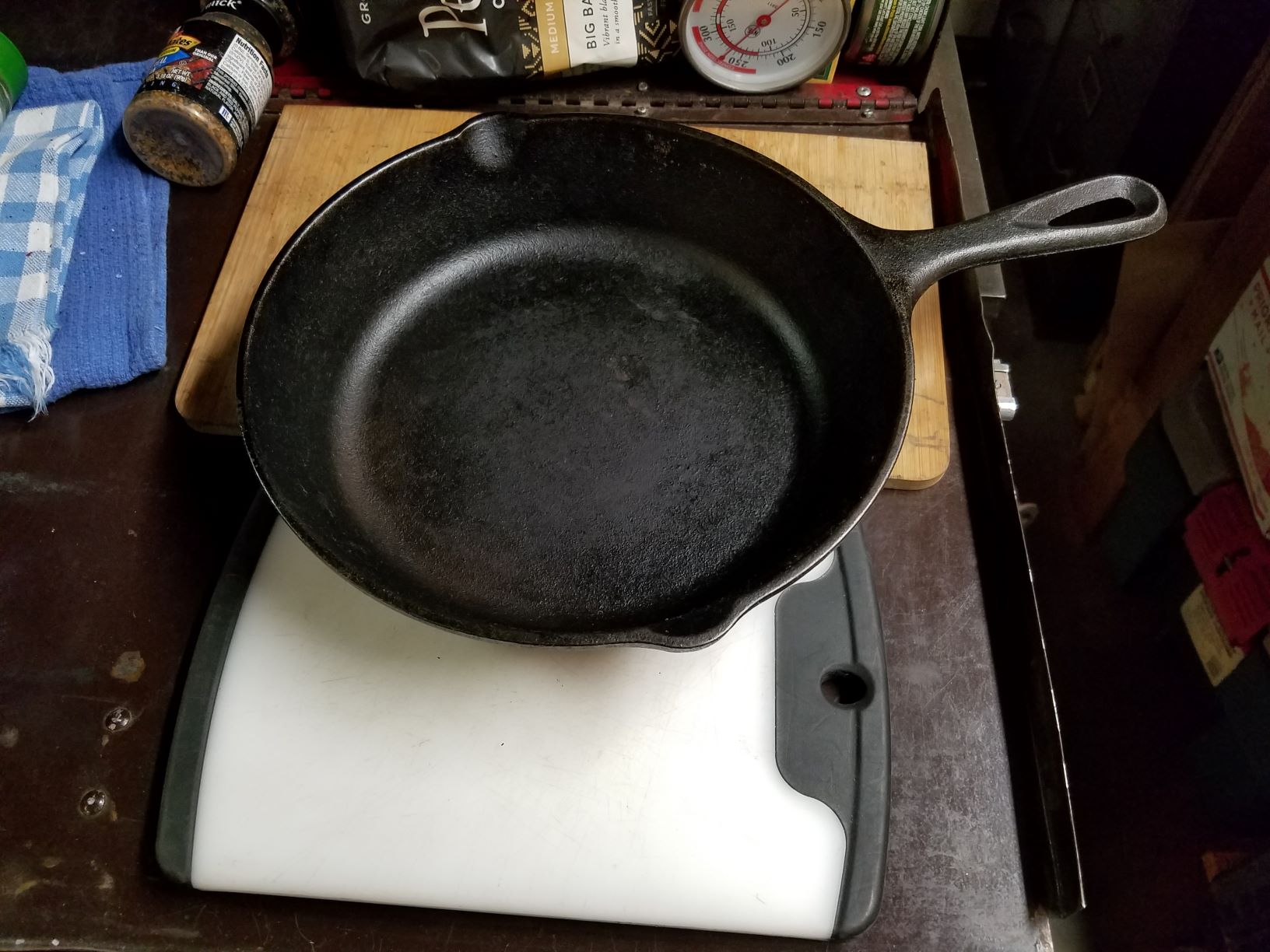 Cast iron fry pan and 2 cutting boards.jpg