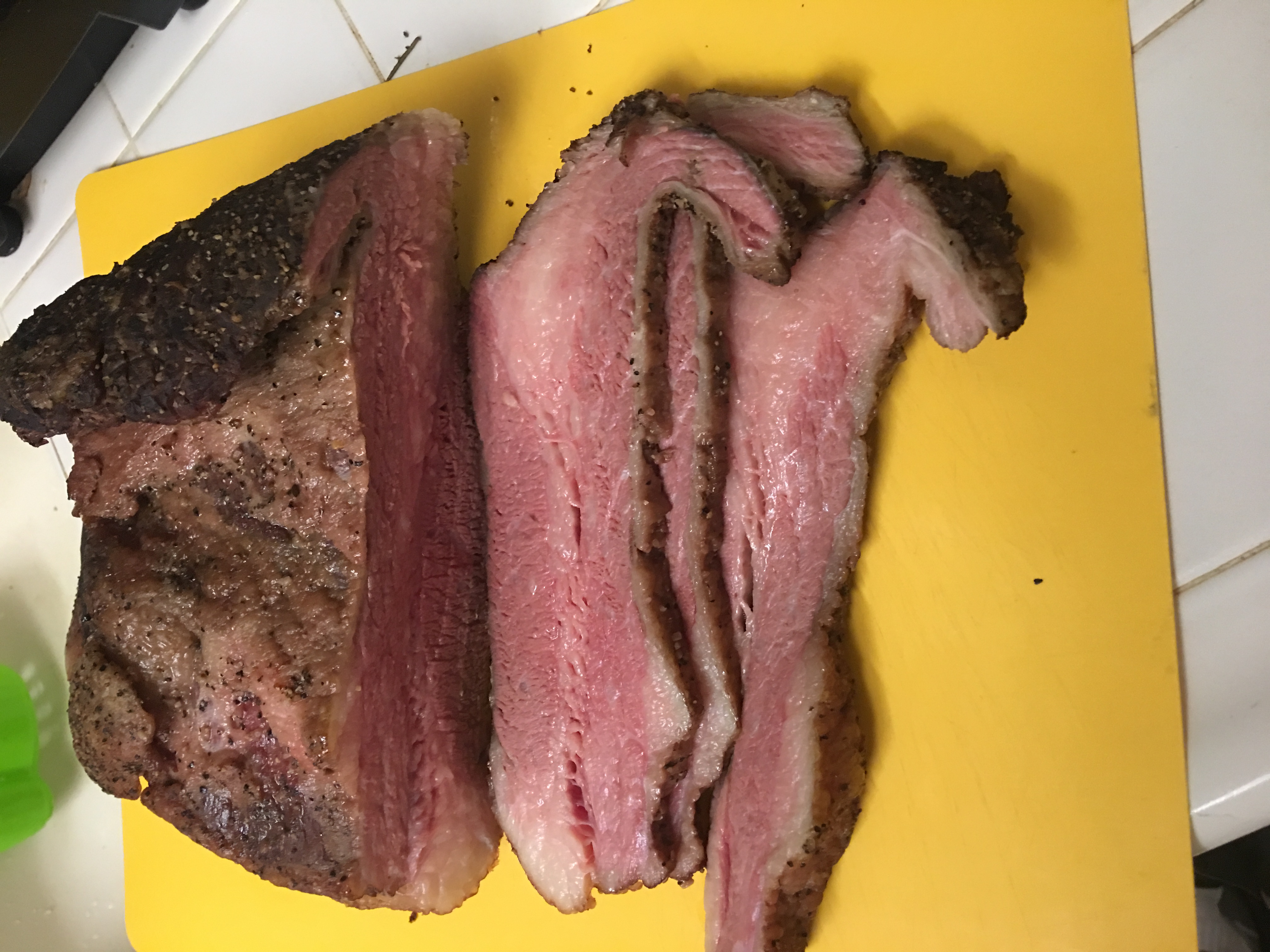 Brisket is fork tender and can be chilled, placed in an ice chest and served days after on the trail.