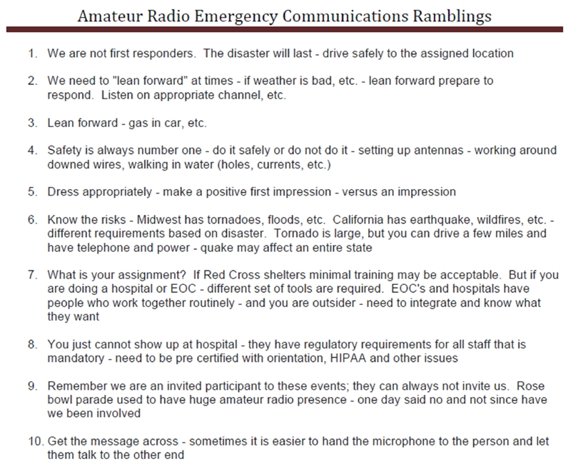 Examples of first 10, &quot;Ramblings...&quot; (6 page document)