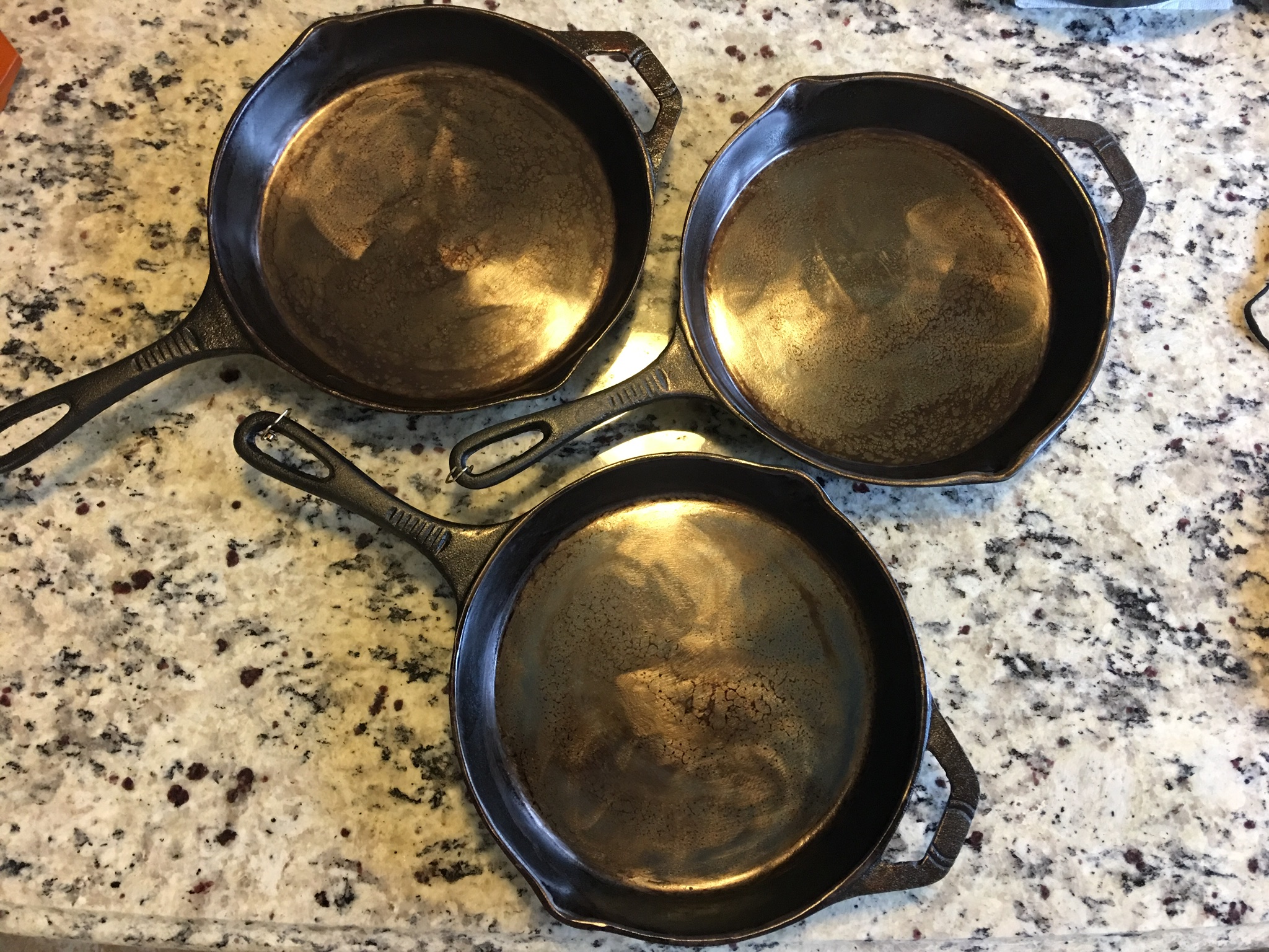 All three pans were profiled to a smooth finish with 240 grit sand paper on a random orbit sander.