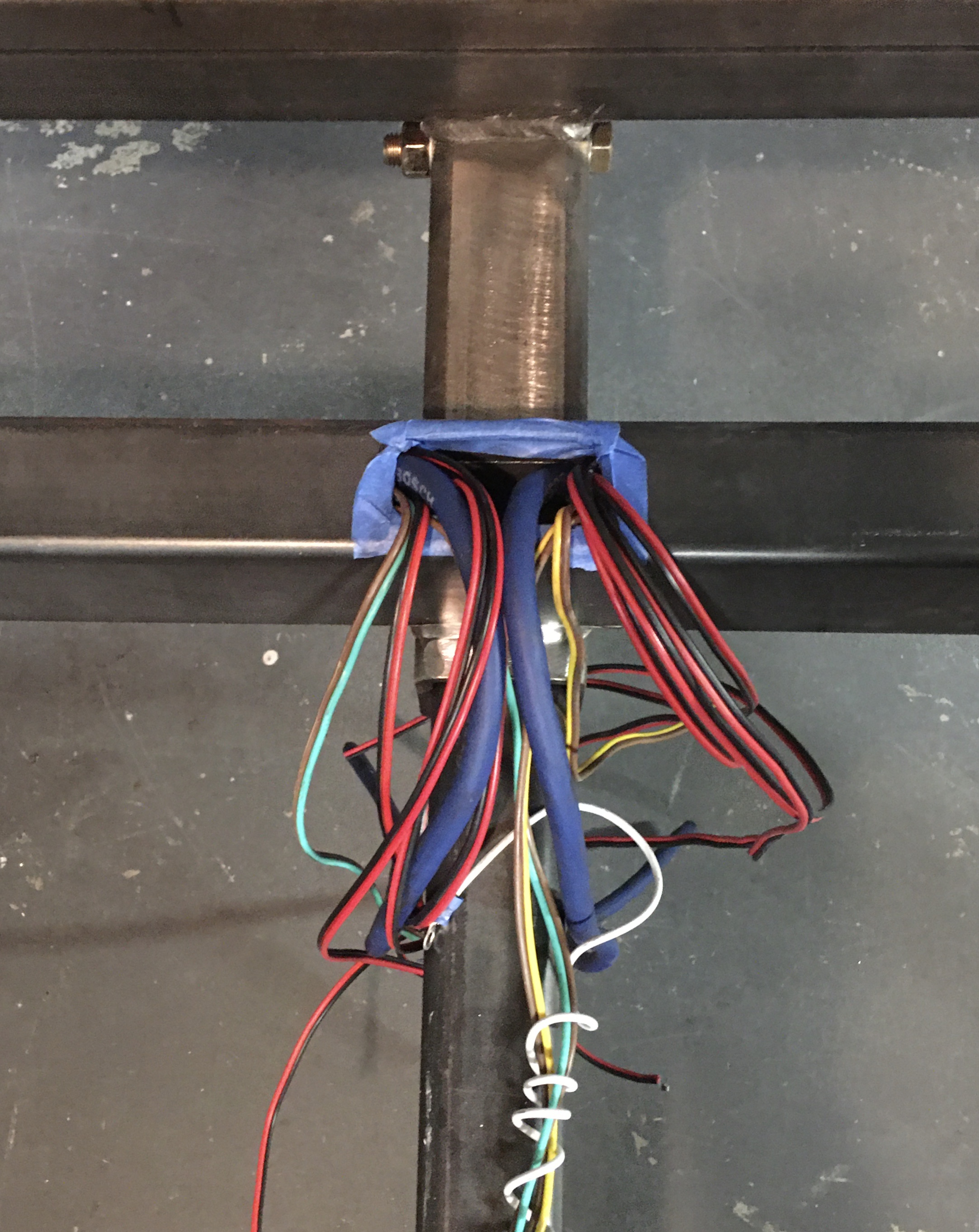 The wiring is extensive and runs through the tubular frame to reduce possible damage from rocks and brush.