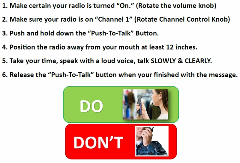 Each radio is different and subscribing to common radios for the group and providing best case scenarios for their use helps to get everyone on the air quickly.