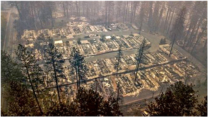 Devastating results of a wildfire.