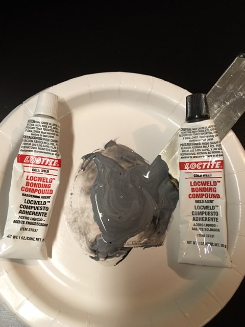 Epoxies must be mixed until the color is uniform. This one requires more mixing.