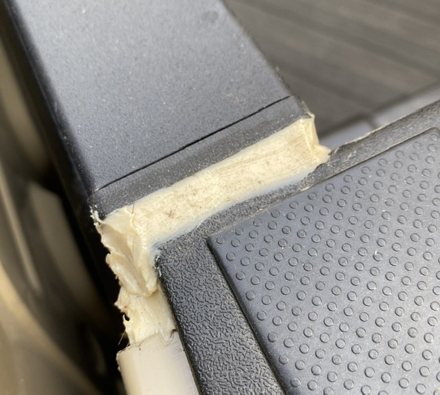 I filled the 5/16” space with a very flexible sealant to eliminate a likely source of water ingress when my shell is installed.