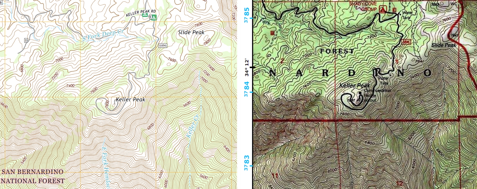 And now, the differences between the two maps is really visible and may be significant enough to alter a navigation plan.