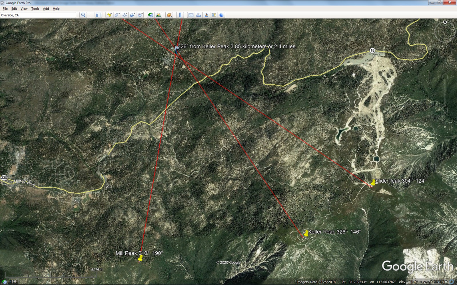 This is what it looks like if you had someone who could plot using Google Earth.