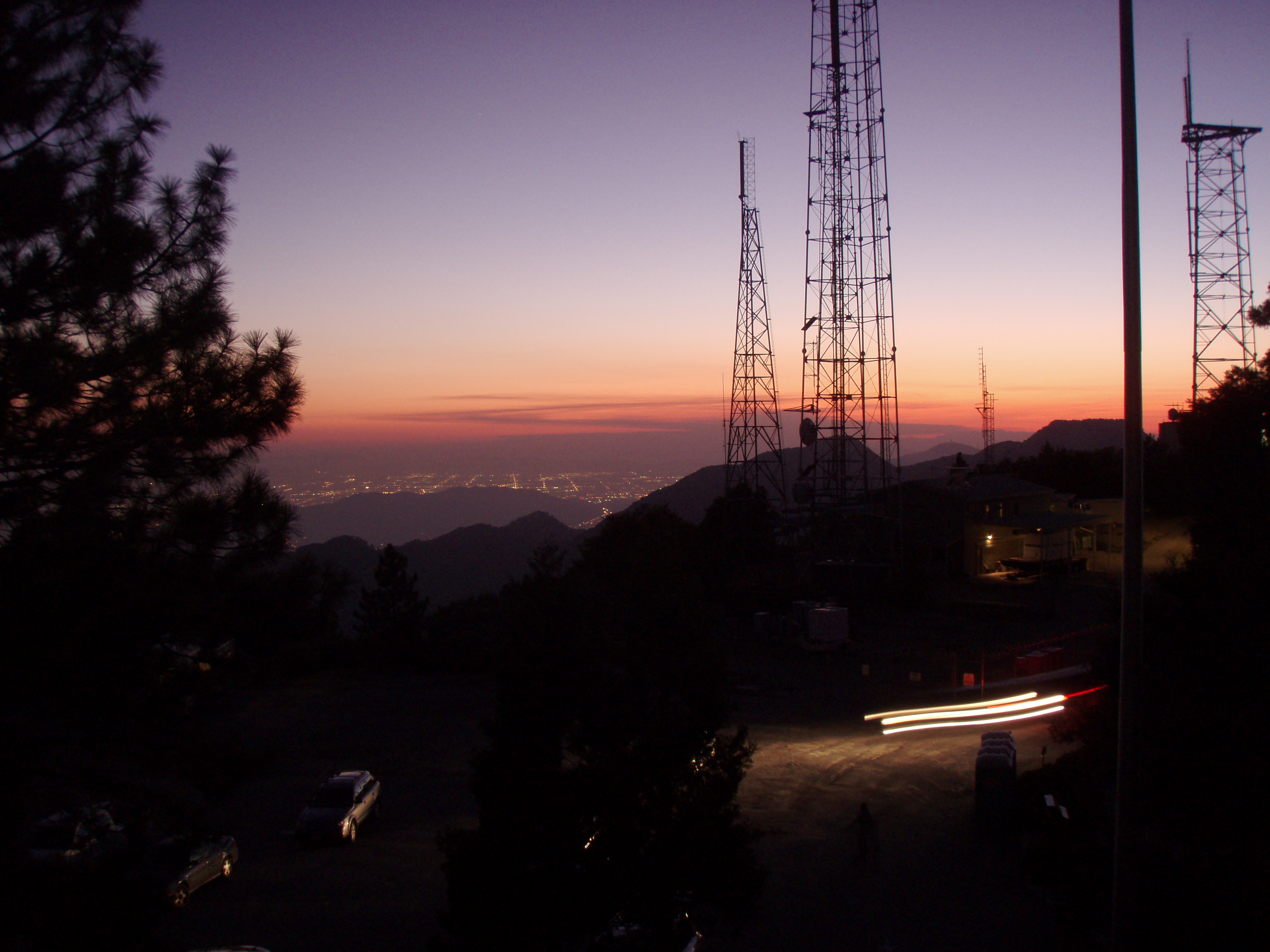 Night falls on Mt. Wilson