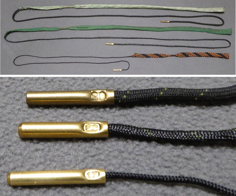 The new bore shakes out there work very well and should definitely find a home in your away from home; easily accessible firearm kit.  It is nice to have a bore snake that is easily identifiable; top to bottom .30 cal, .22 and .17 for example.