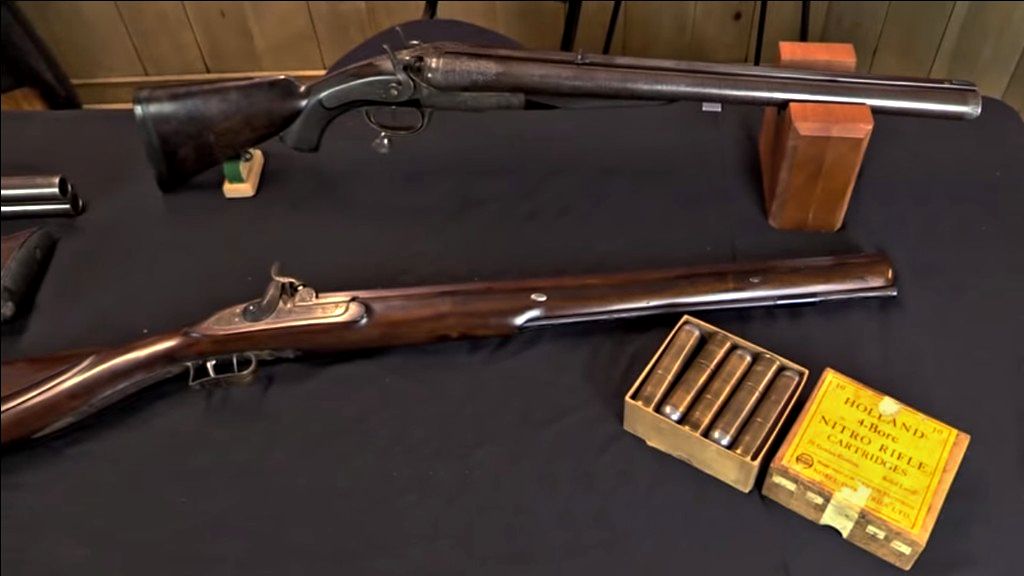 Approximately 40 rare and desirable Holland &amp; Holland shotguns and double rifles were offered at auction. Most of these came from a single owner, private collector who collected what is known as &quot;Stopping Rifles.&quot; This type of gun was used for hunting large and very dangerous game, such as elephants, rhinoceros and tigers in the late 19th and early 20th century. The highlight of the collection was an incredible 4-bore made for the Nizam of Hyderabad. It came in with an $80,000-120,000 presale but went out with a roar at $258,750. Another gun from the Nizam was an exceptional gold inlaid 10-bore Holland &amp; Holland double rifle which was estimated at $65,000-95,000. This too drew much competition and finally sold at $149,500.