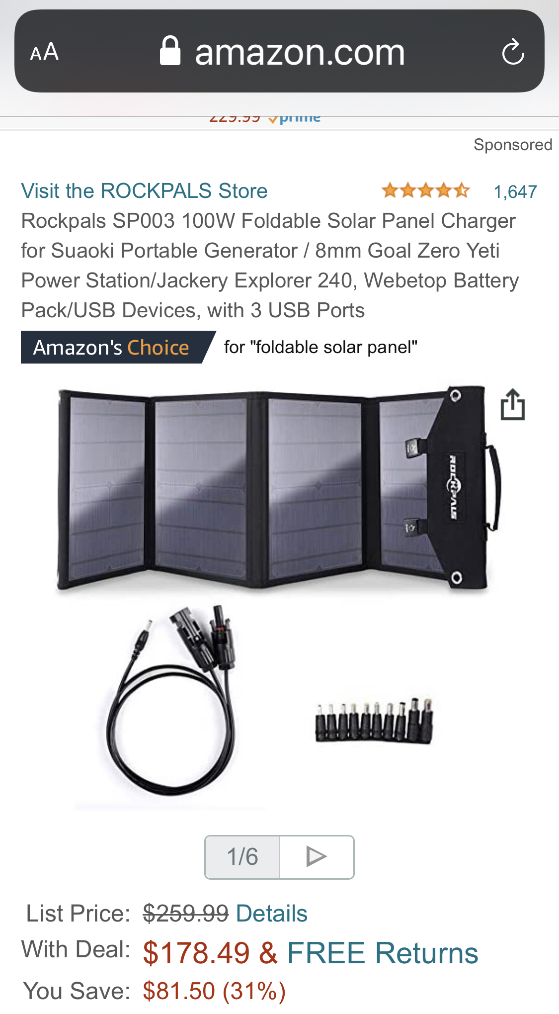 Typical high output folding solar panel.