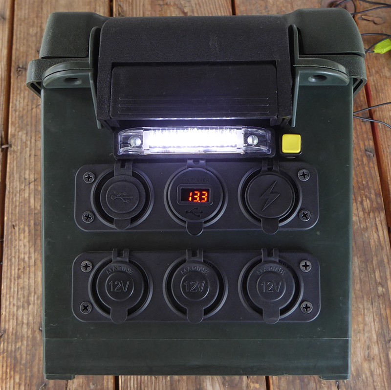 This was part of the original build.  The power socket face and light.