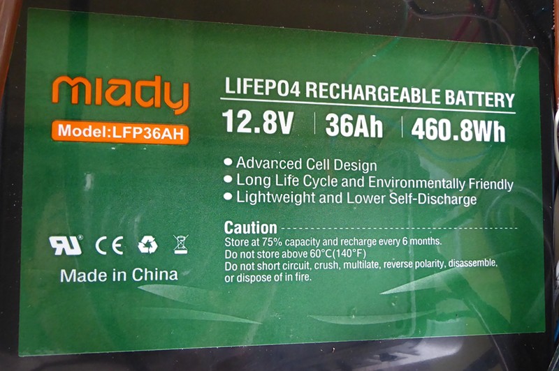 The Miady 36AH battery.