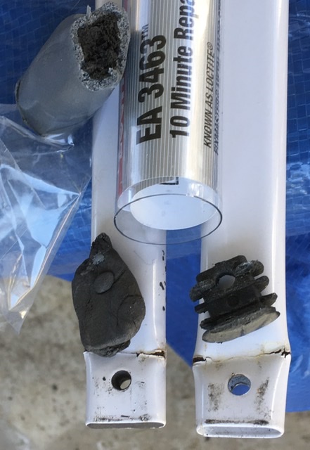 Mix epoxy putty and pack it in the opening(s)