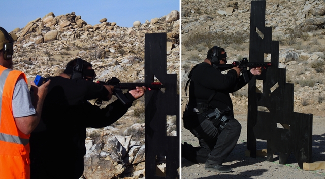 Running several different positions from the barricade will test your patience with all that &quot;stuff&quot; you might have on your rifle to include your waist, pockets and your physical ability and flexibility.  There's nothing wrong with gaining a realistic understanding of your limitations.