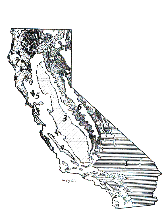 Example of life zones in California