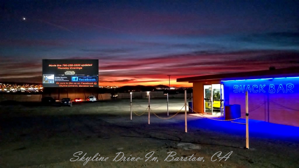 Barstow's Skyline Drive-In Theater; it doesn't get much better than a nostalgic old drive-in trip like this.