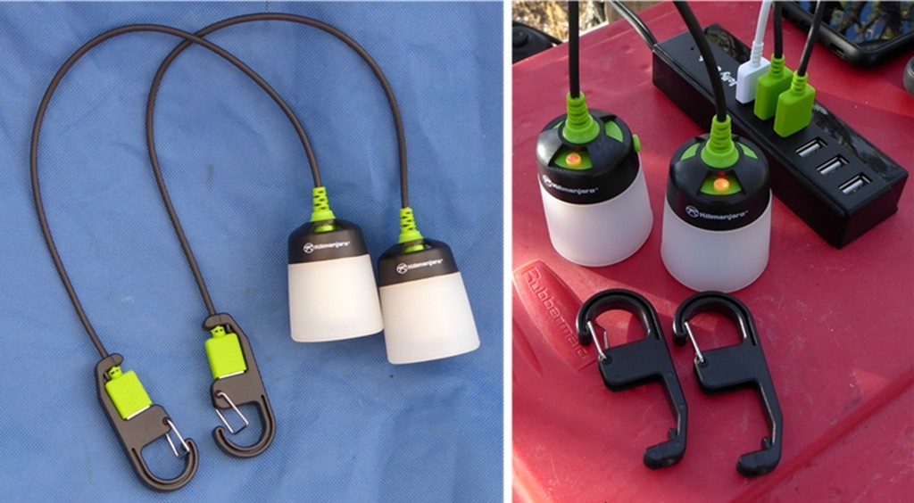 Kilimanjaro USB LED lights.  An answer to the more expensive Goal Zero Light A Life lanterns.