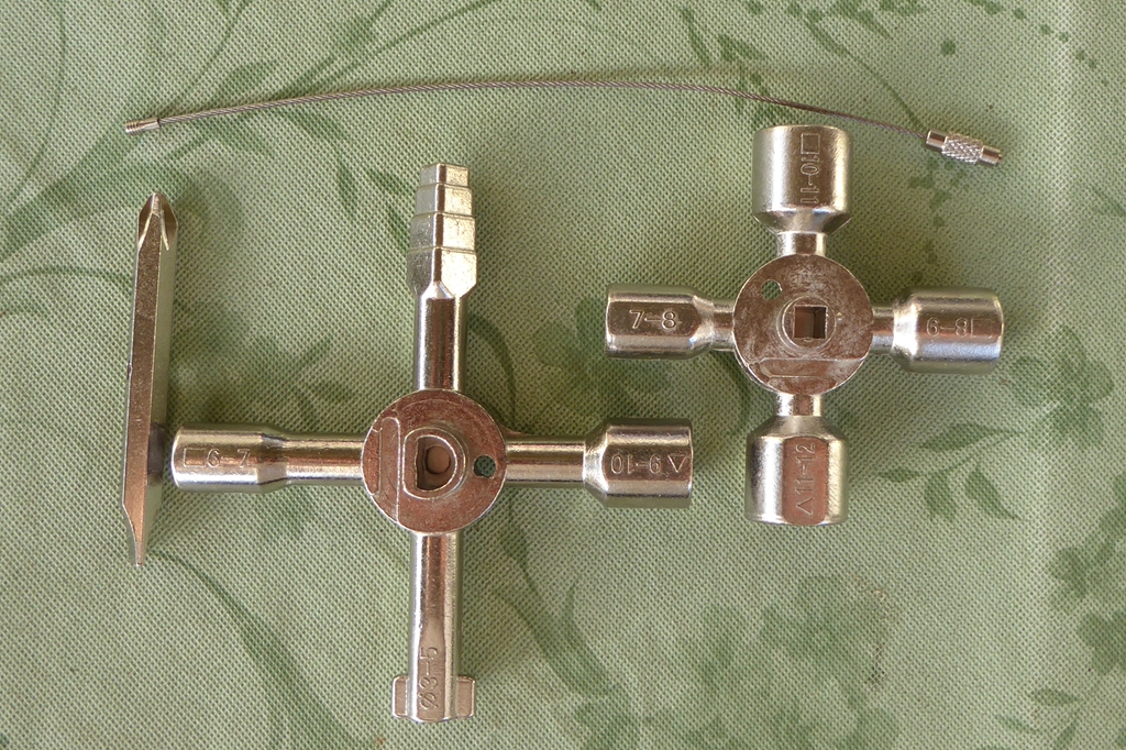 Recently added silcock key for water spigots.  This is a deluxe &quot;key&quot; with several functions to include some building and bus windows.