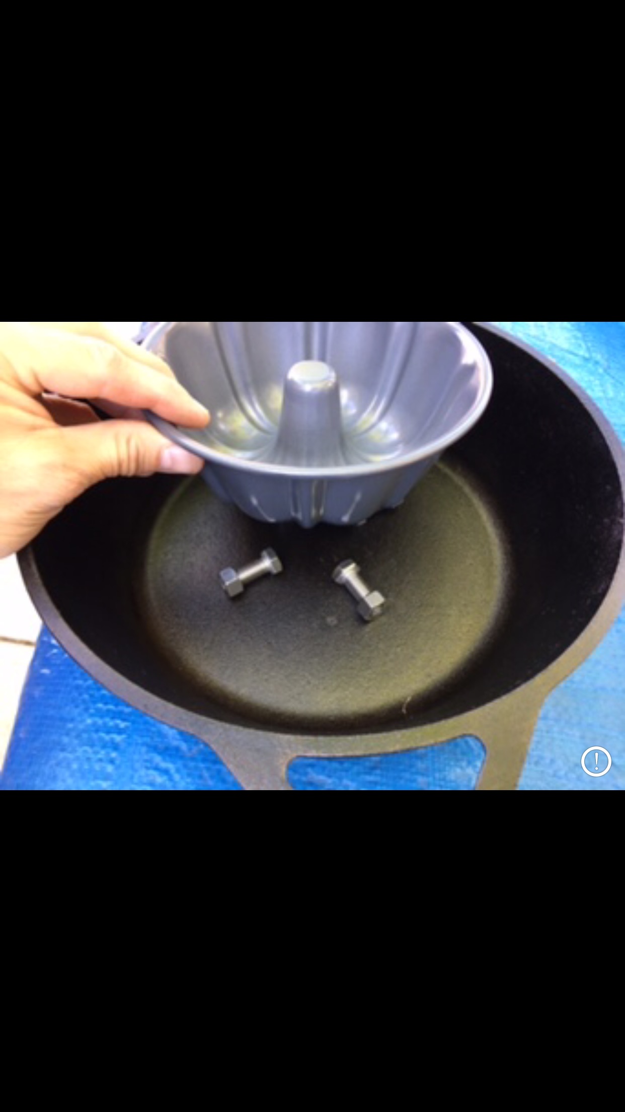 Bundt cake pan in a Dutch oven.