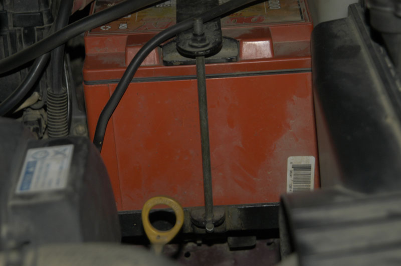 The J bolt and part of the hold-down bracket