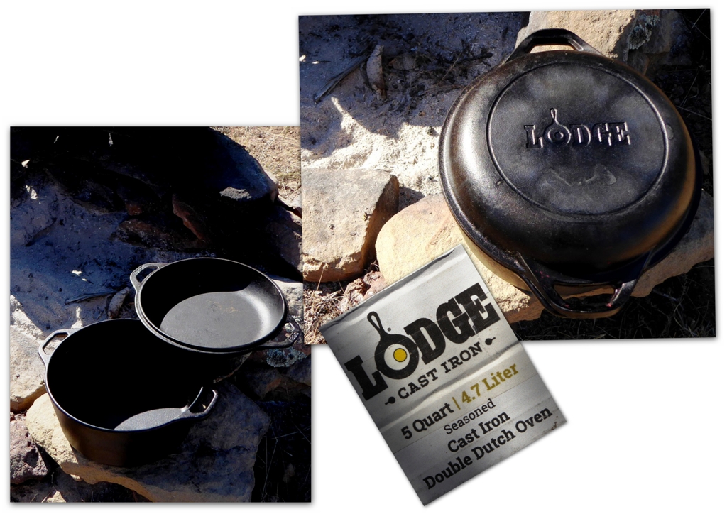 I have found that there is cookware for every occasion and cast iron is no different.  For most camping events a Dutch oven is highly regarded, but...I also enjoyed the little brother to this set which has tabs for handles (easy to store/pack) and enough size for larger meals.  I have used the little brother in a Dutch oven configuration by putting this on a rock in the middle of the fire and coals on the lid.  It does several things &quot;well&quot; but remains versatile enough to meet our camping needs.