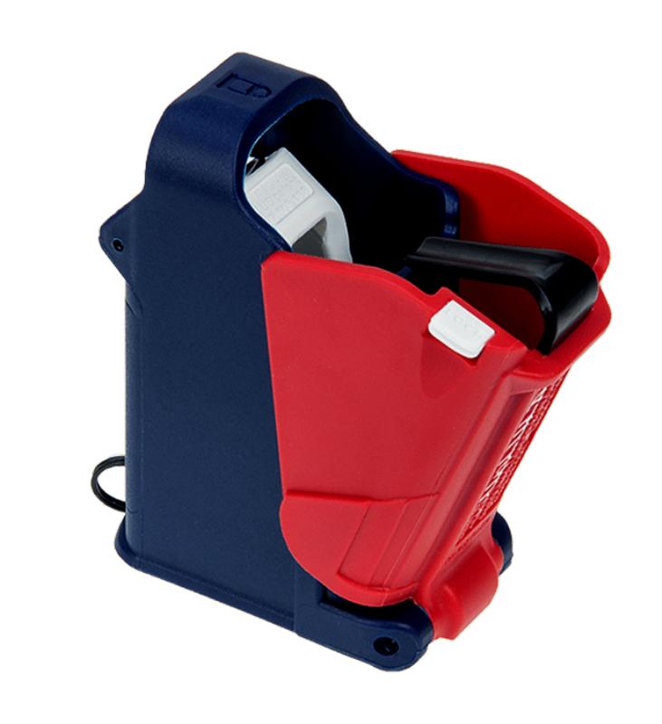 UpLULA® universal pistol magazine loader 9mm – .45ACP<br /><br />Loads and unloads virtually all 9mm Luger up to .45ACP single and double-stack magazines of all manufacturers, from the first round to the last.