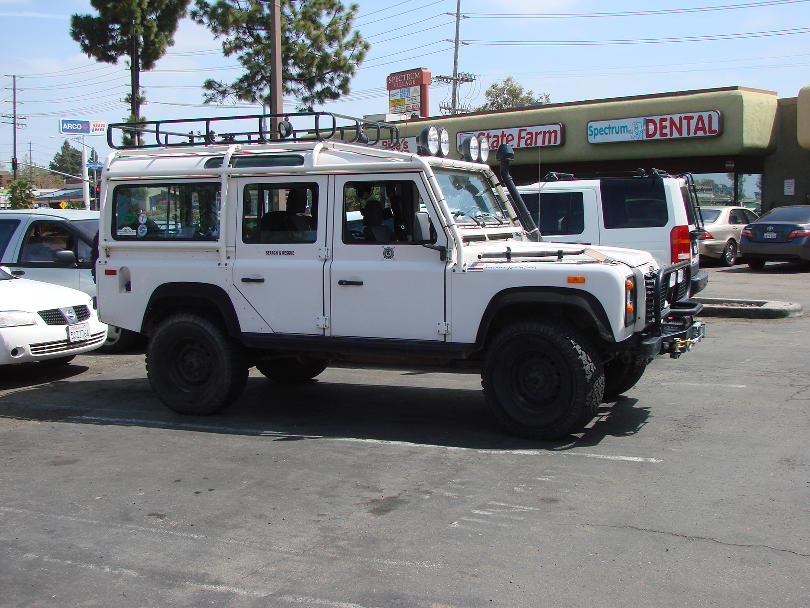 One of the Defender 110s on display