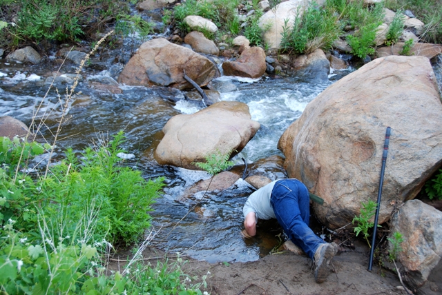 John cooling off after the descent and showing us his best side.