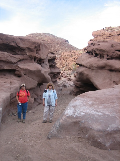 hiking along