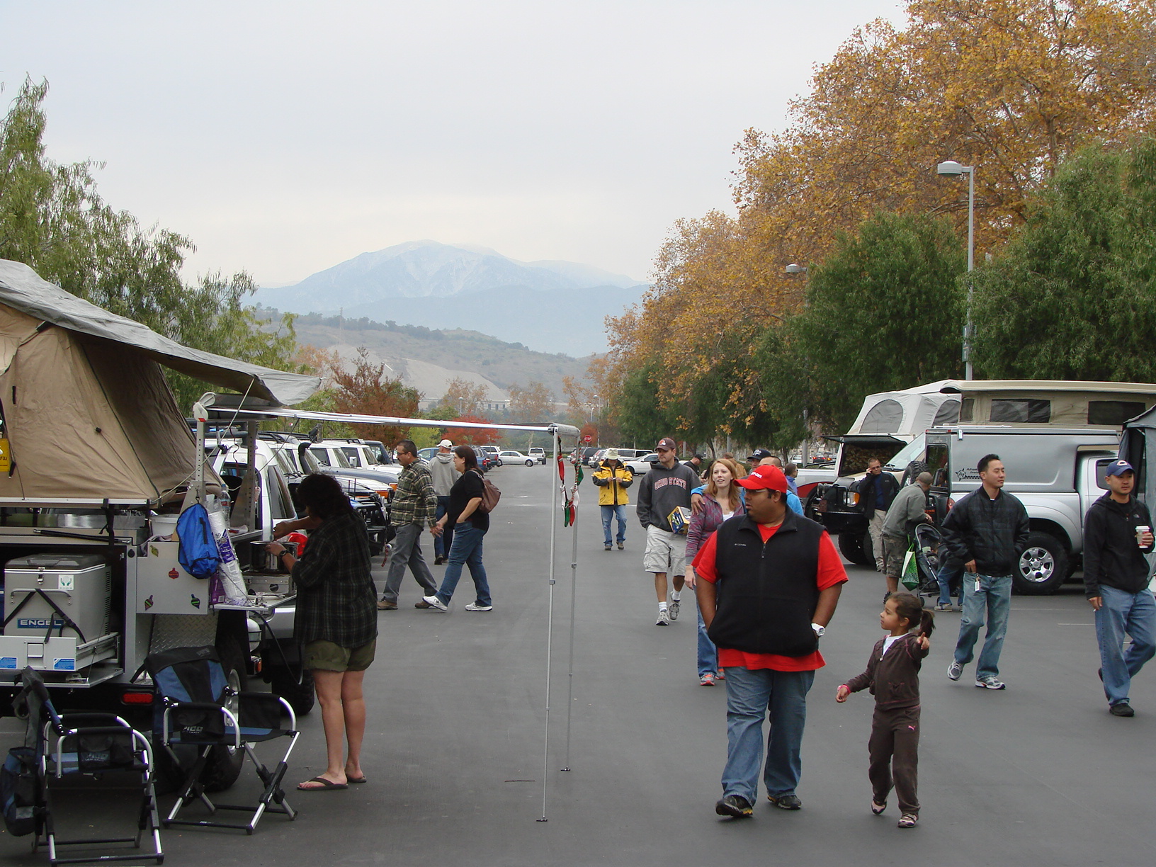 Folks checking out all the rigs on display
