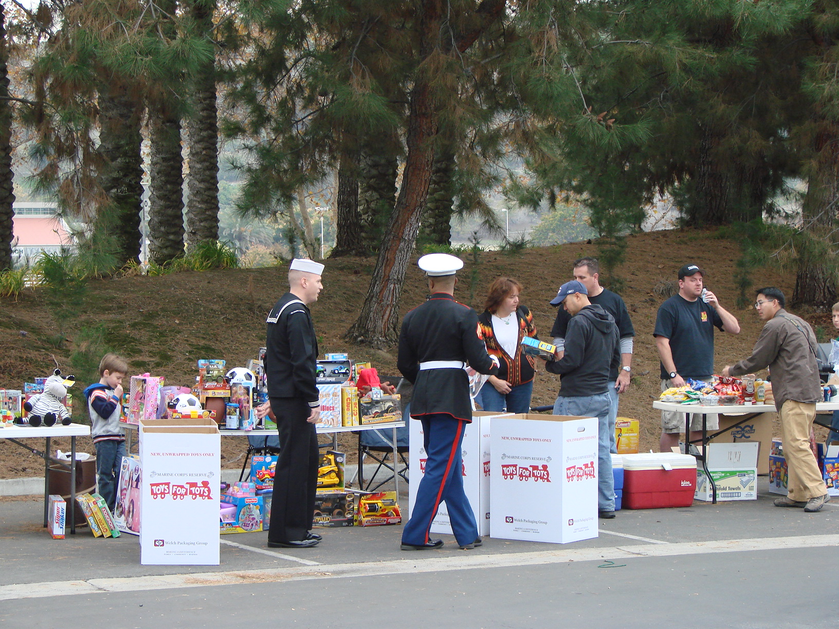 Our friends in uniform collecting the Toys