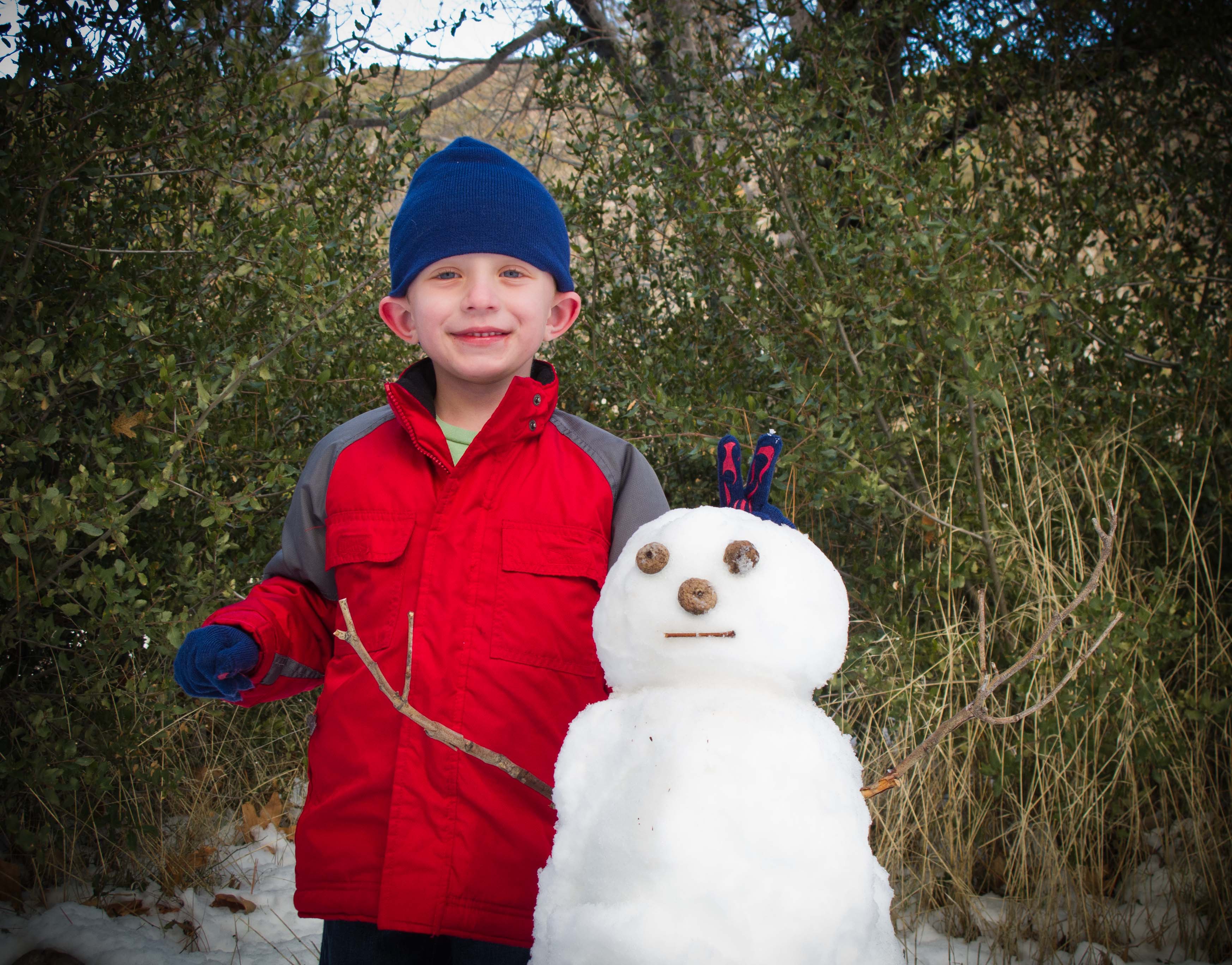 My sons first snowman.