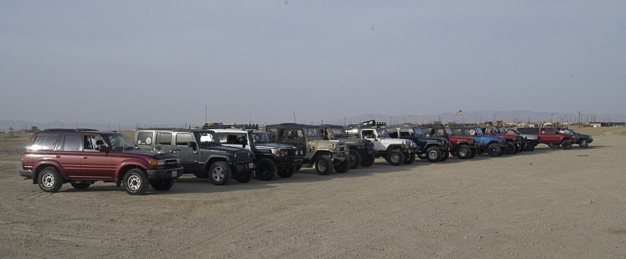 The participants, ready to take off