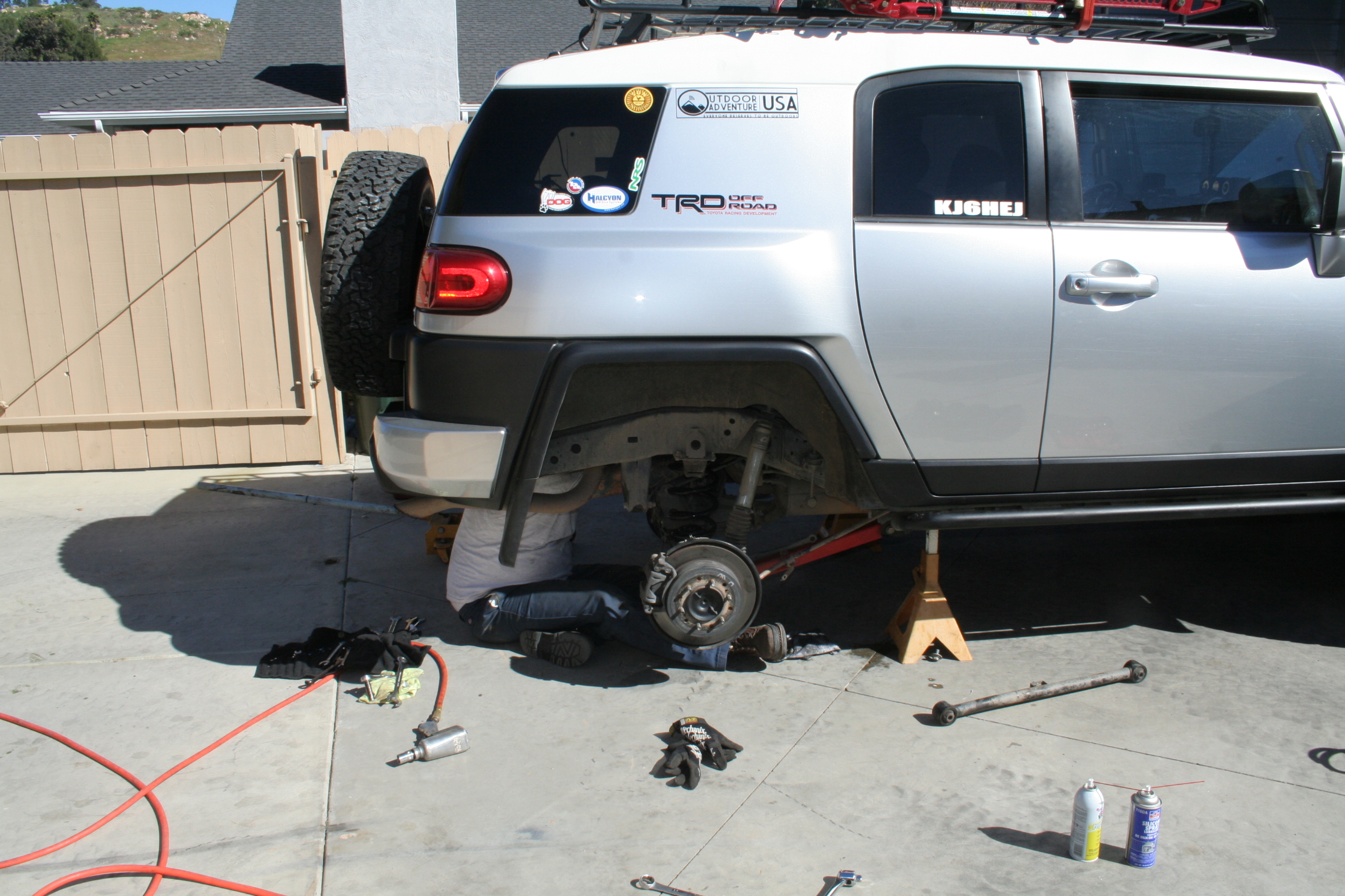 Ralphie working the brake lines