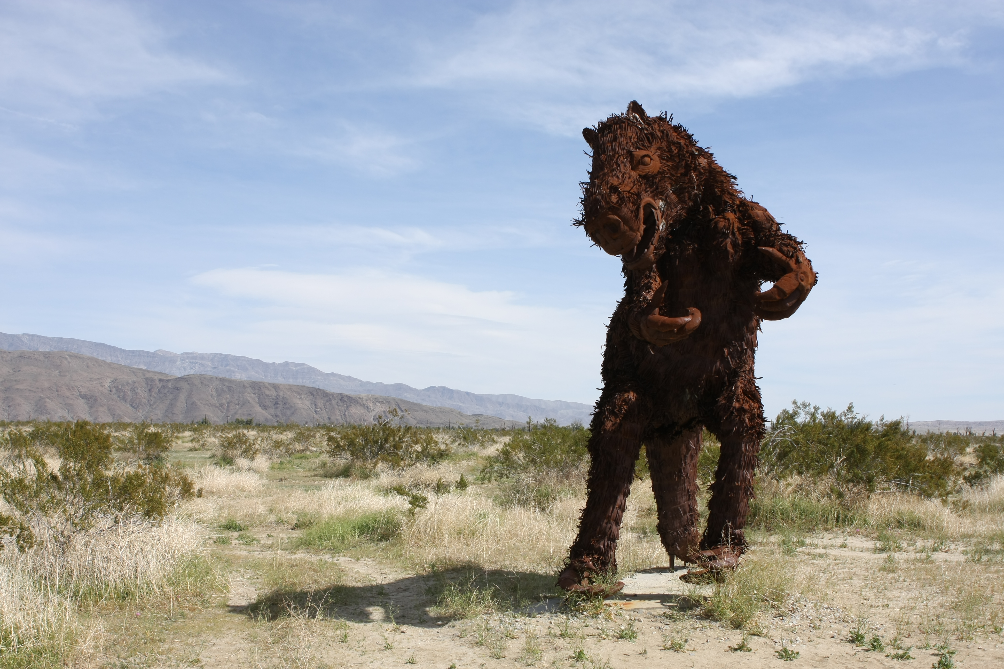On the way back from Coyote Cyn, I took Chris down Borrego Springs Road to see the sculptures. You can drive right up to them and they are very impressive up close.