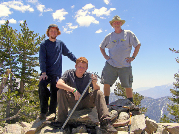 My sons and I at the top of Mt. San Bernardino.  We had to climb ICE to get here!